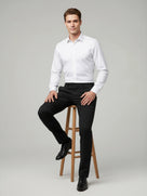 Celio* Polyester Black Men Solid Regular Fit Trousers