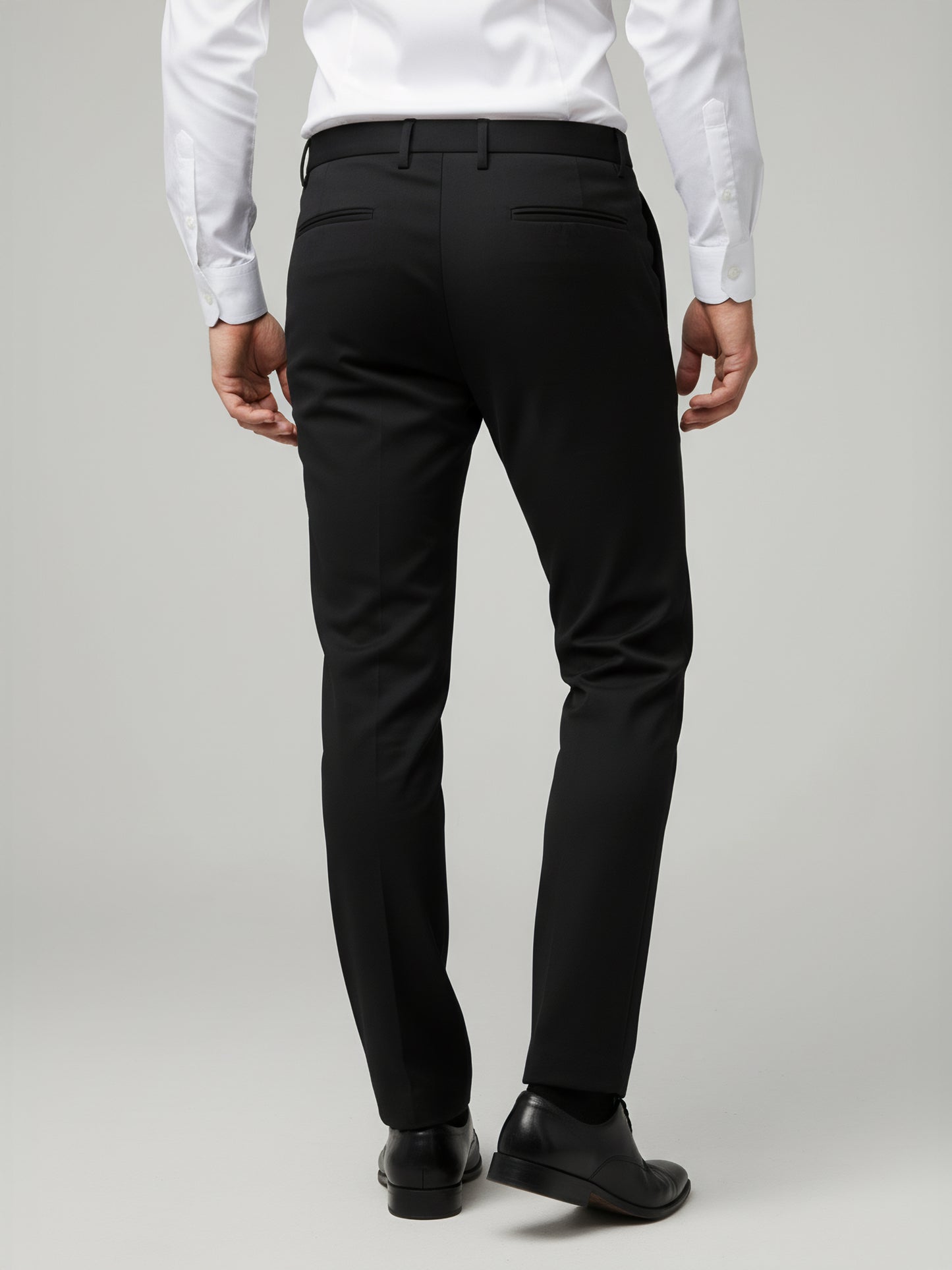 Celio* Men Black Solid Regular Fit Polyester Trousers