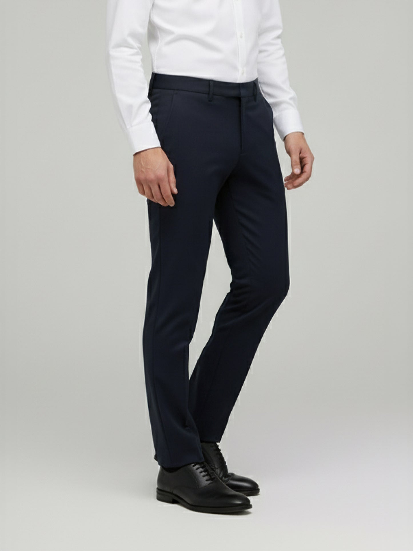 Celio* Men Grey Solid Regular Fit Polyester Trousers