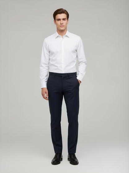 Celio* Men Grey Solid Regular Fit Polyester Trousers