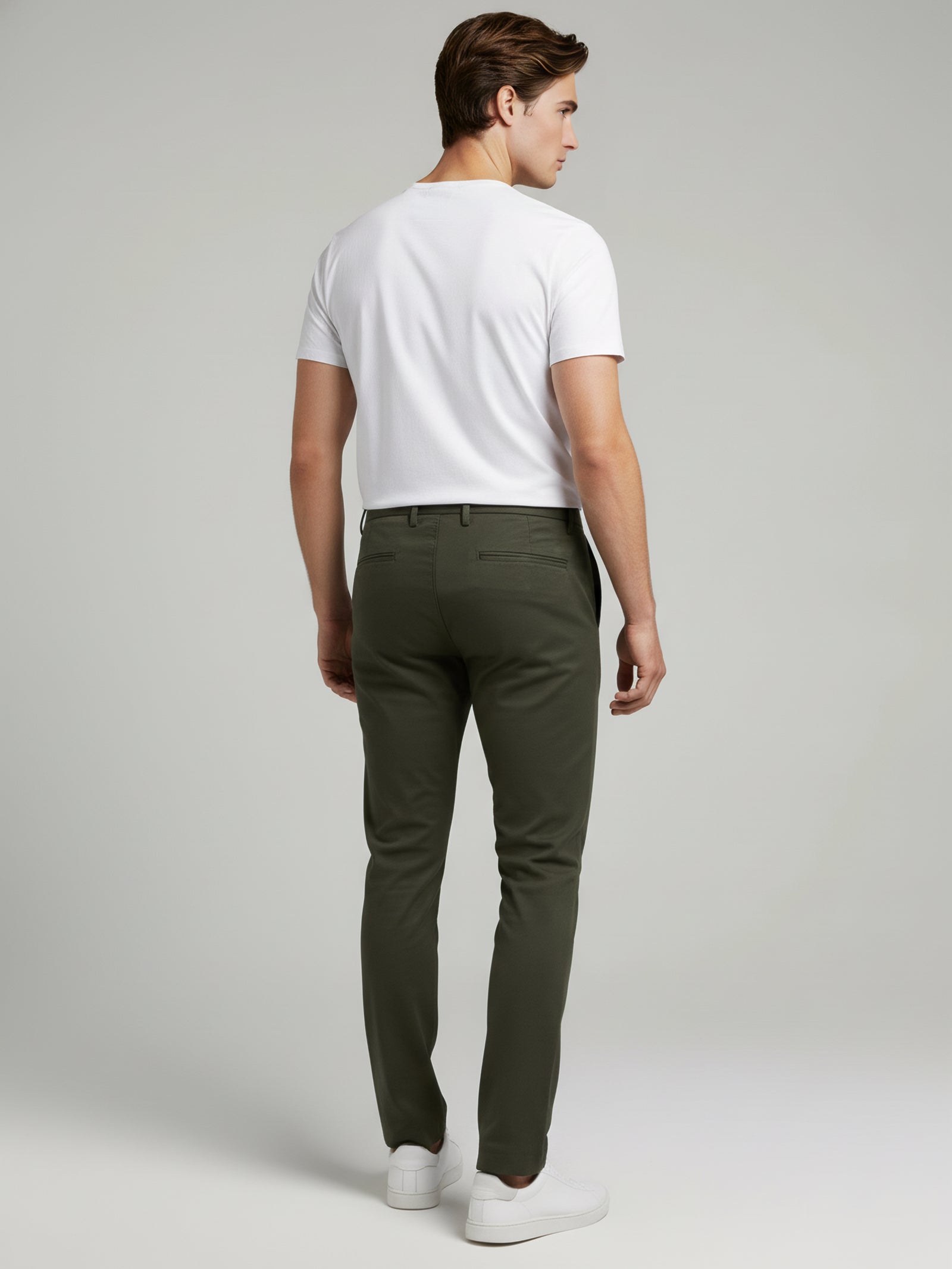 Celio* Olive Men Polyester Solid Regular Fit Trousers