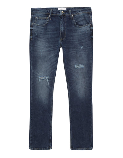 Slim Fit 100% Cotton Twill Jeans - Blue