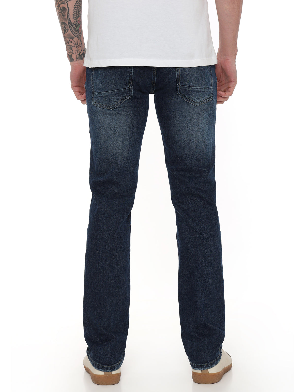 Straight Fit 100% Cotton Twill Jeans - Blue