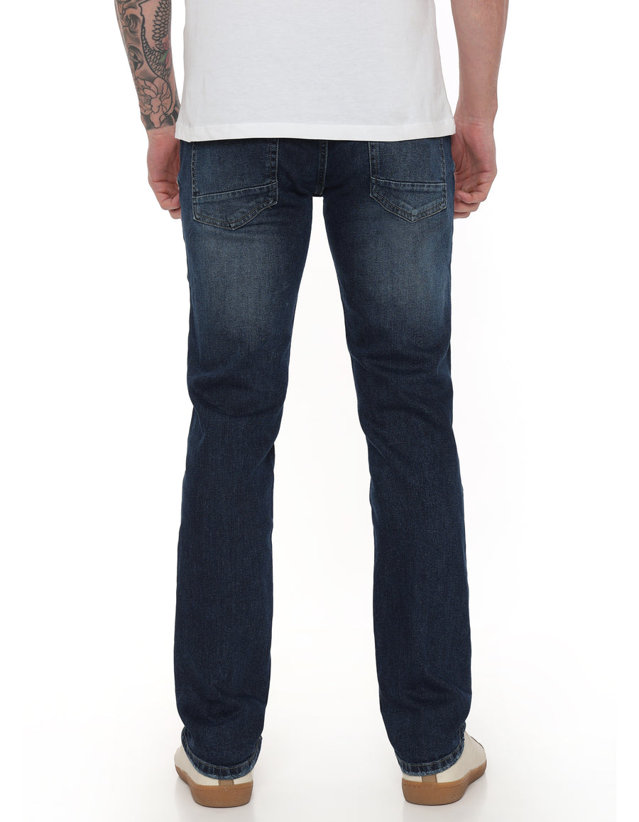 Straight Fit 100% Cotton Twill Jeans - Blue