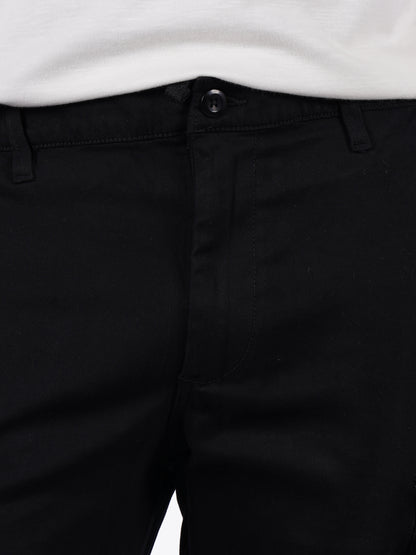 Celio* Men Black Solid Straight Fit Cotton Trousers