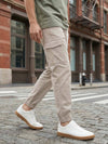 Celio* Men Beige Solid Straight Fit Cotton Trousers