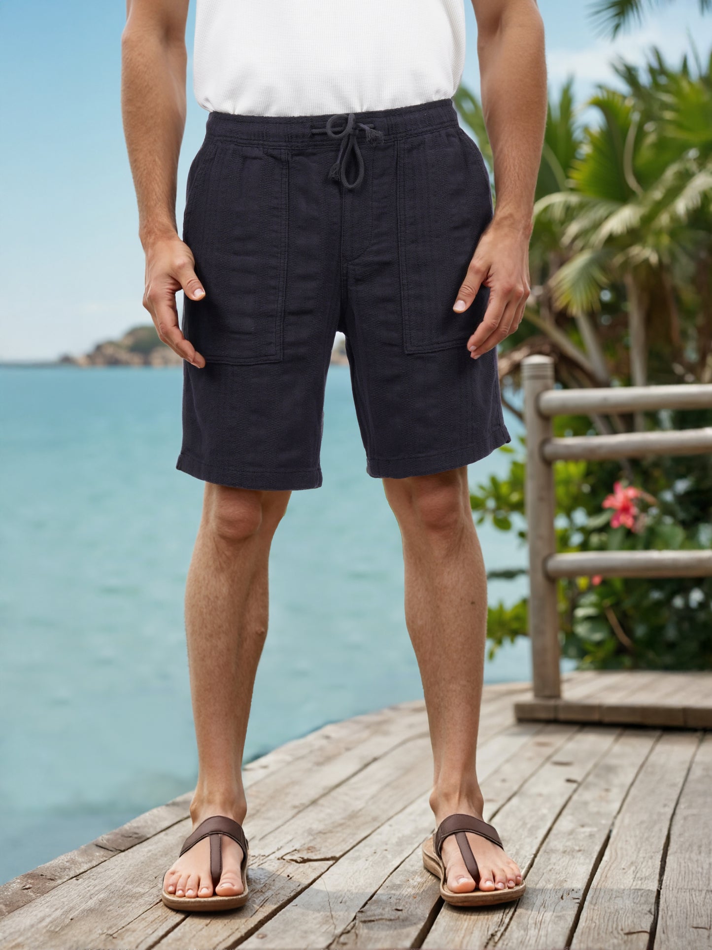 Celio* Men Black Solid Regular Fit Cotton Bermuda