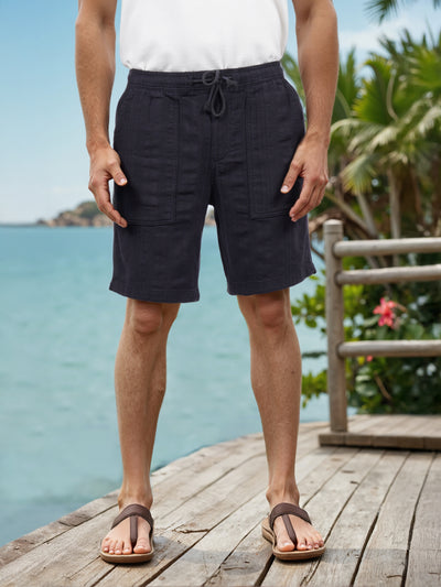 Celio* Men Black Solid Regular Fit Cotton Bermuda