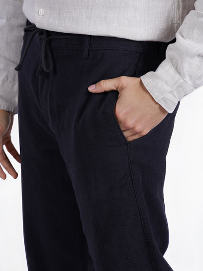 Celio* Men Black Solid Relaxed Fit Casual Trouser