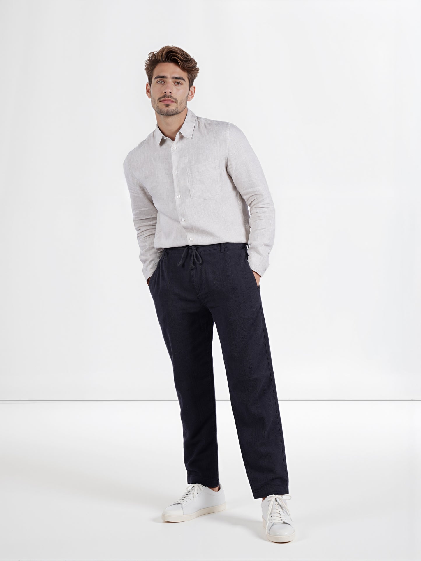 Celio* Men Black Solid Relaxed Fit Casual Trouser