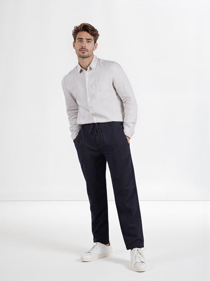 Celio* Men Black Solid Relaxed Fit Casual Trouser