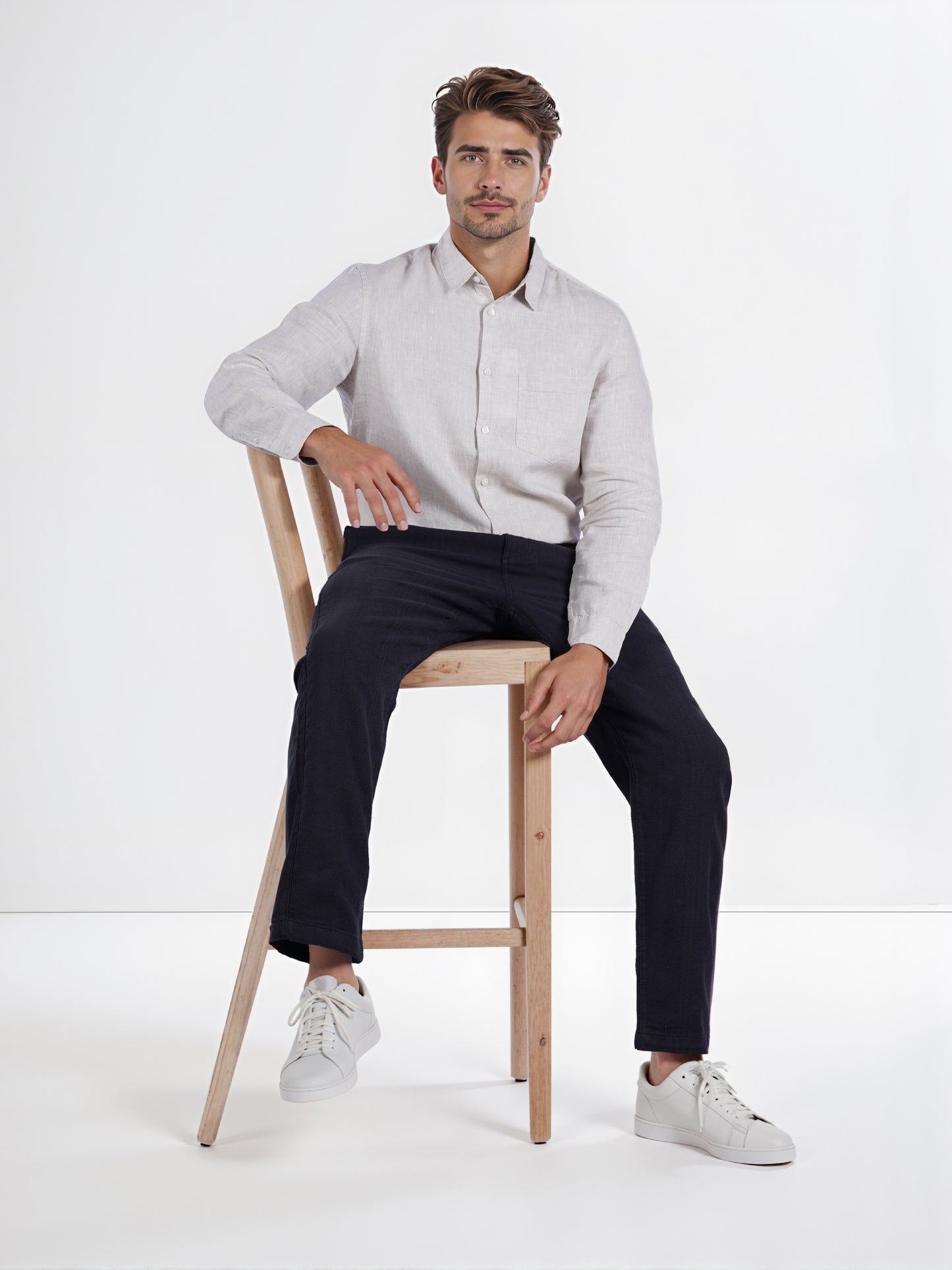 Celio* Men Black Solid Relaxed Fit Casual Trouser