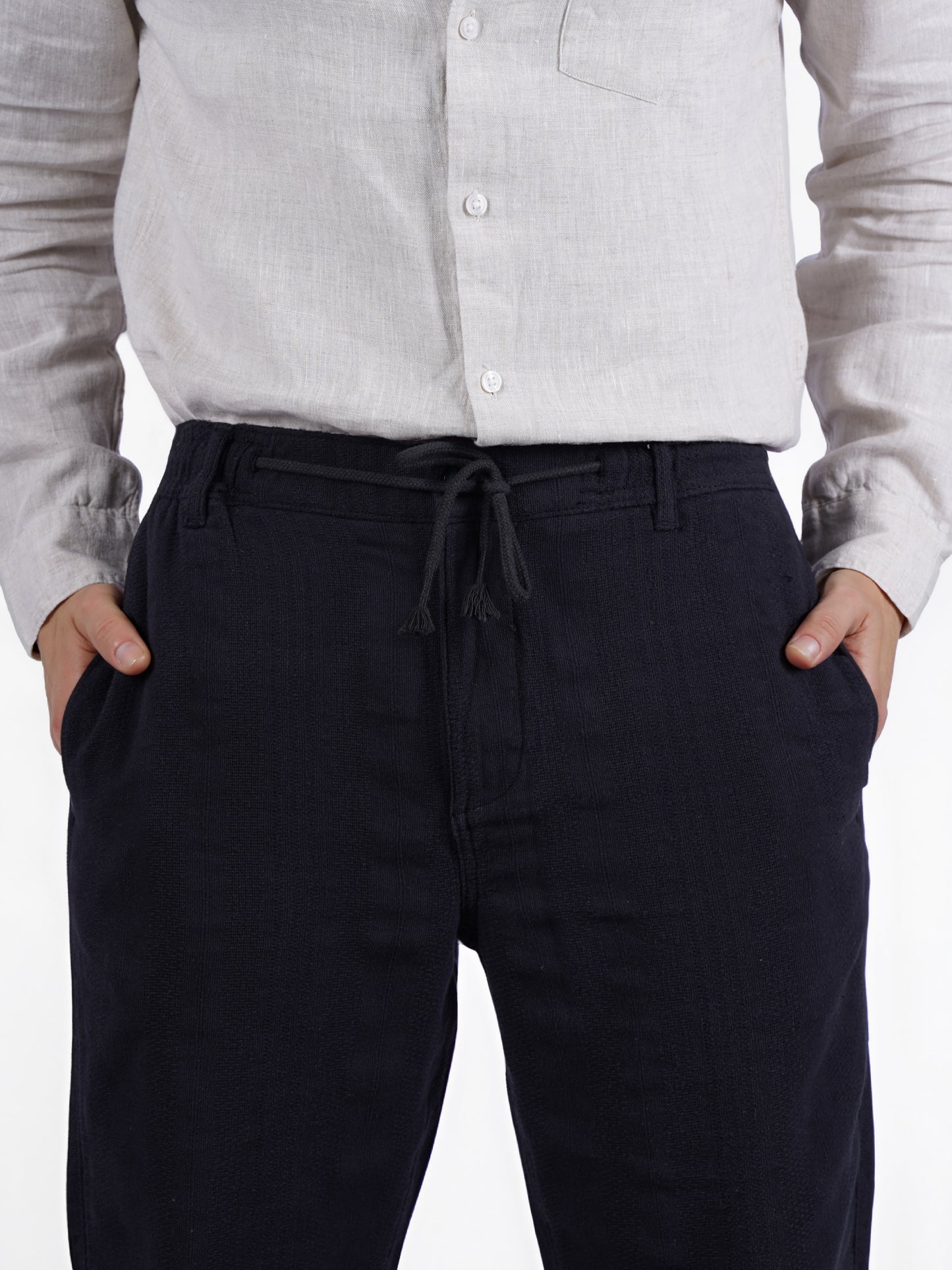 Celio* Men Black Solid Relaxed Fit Casual Trouser