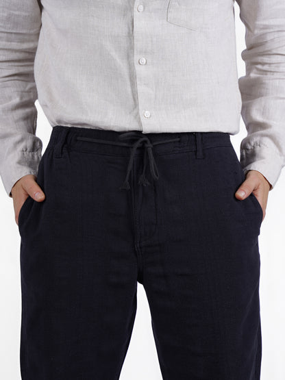 Celio* Men Black Solid Relaxed Fit Casual Trouser