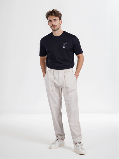 Celio* Men Beige Solid Relaxed Fit Casual Trouser