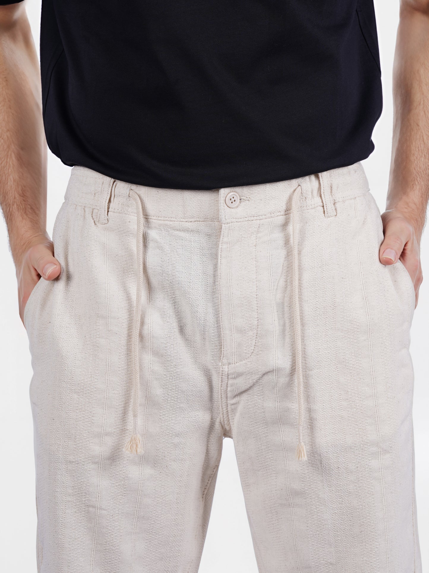 Celio* Men Beige Solid Relaxed Fit Casual Trouser