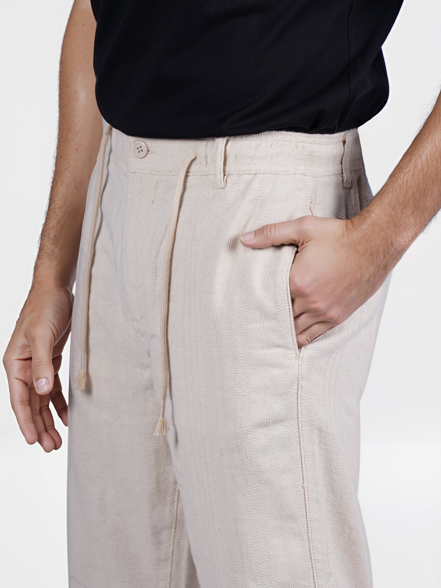 Celio* Men Beige Solid Relaxed Fit Casual Trouser