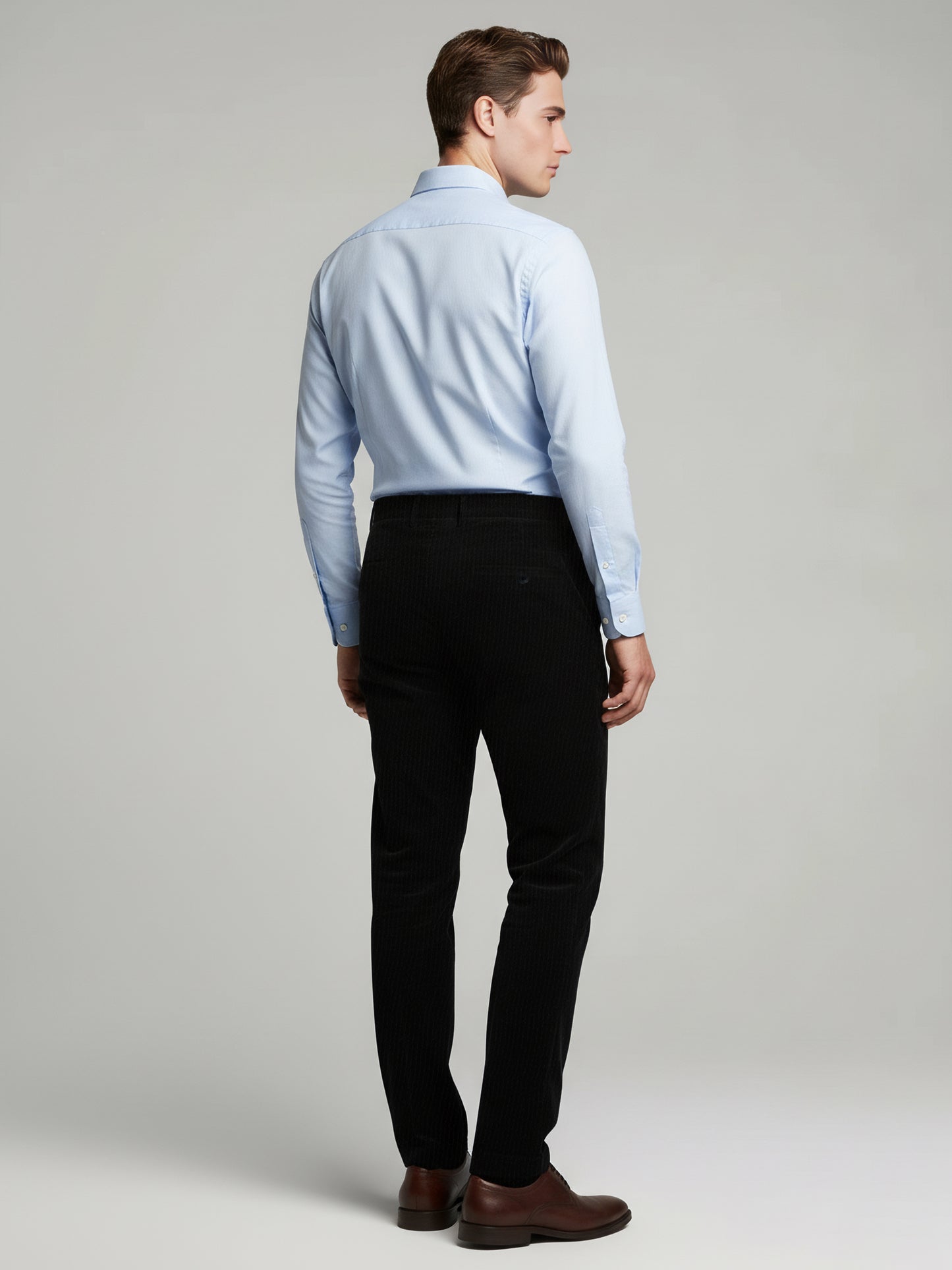 Celio* Men Black Solid Straight Fit Cotton Trousers