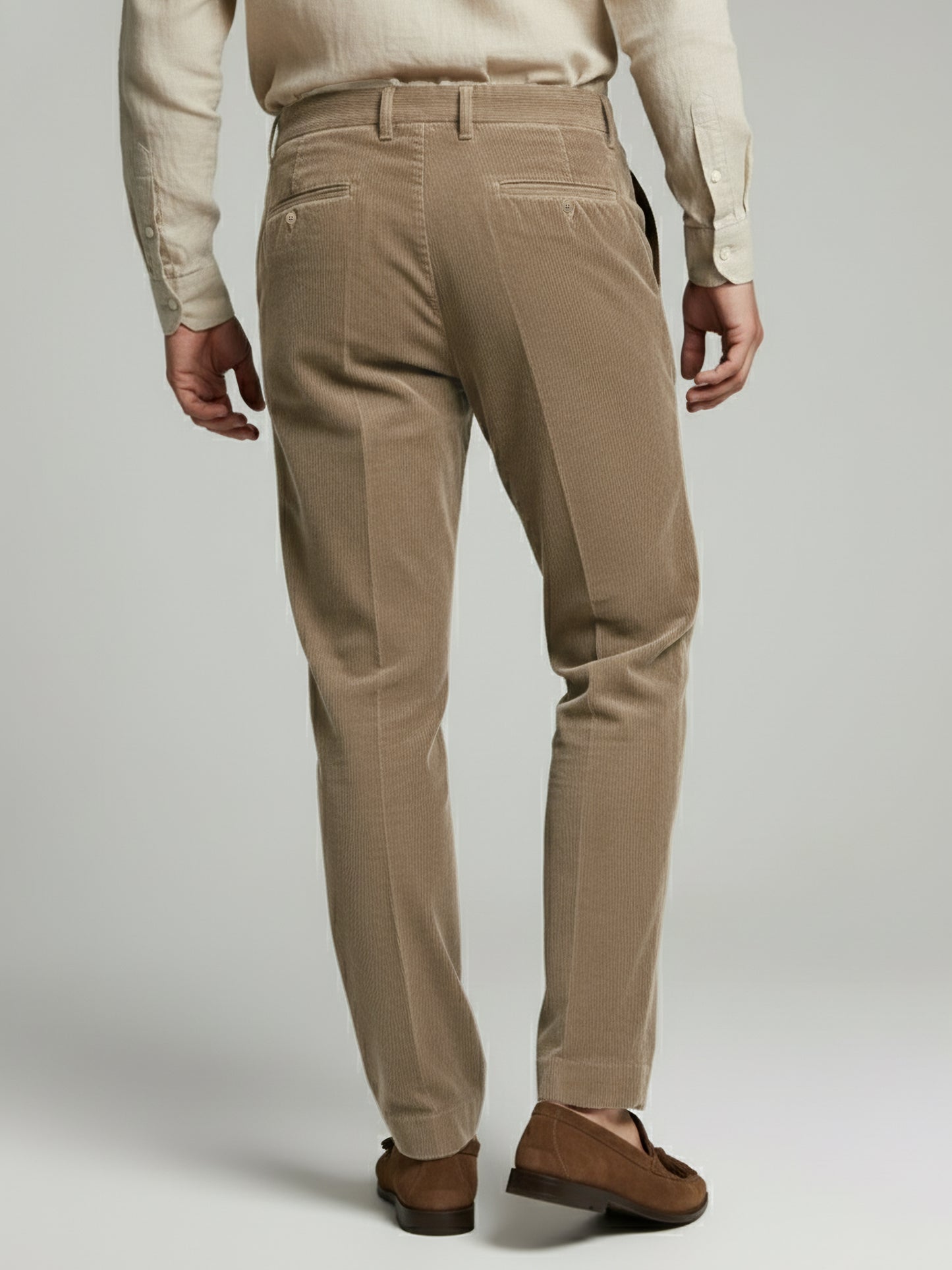 Celio* Men Brown Solid Straight Fit Cotton Trousers