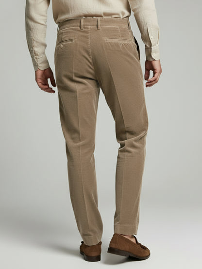 Celio* Men Brown Solid Straight Fit Cotton Trousers