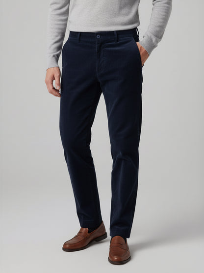 Celio* Men Blue Solid Straight Fit Cotton Trousers