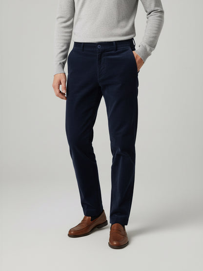 Celio* Men Blue Solid Straight Fit Cotton Trousers