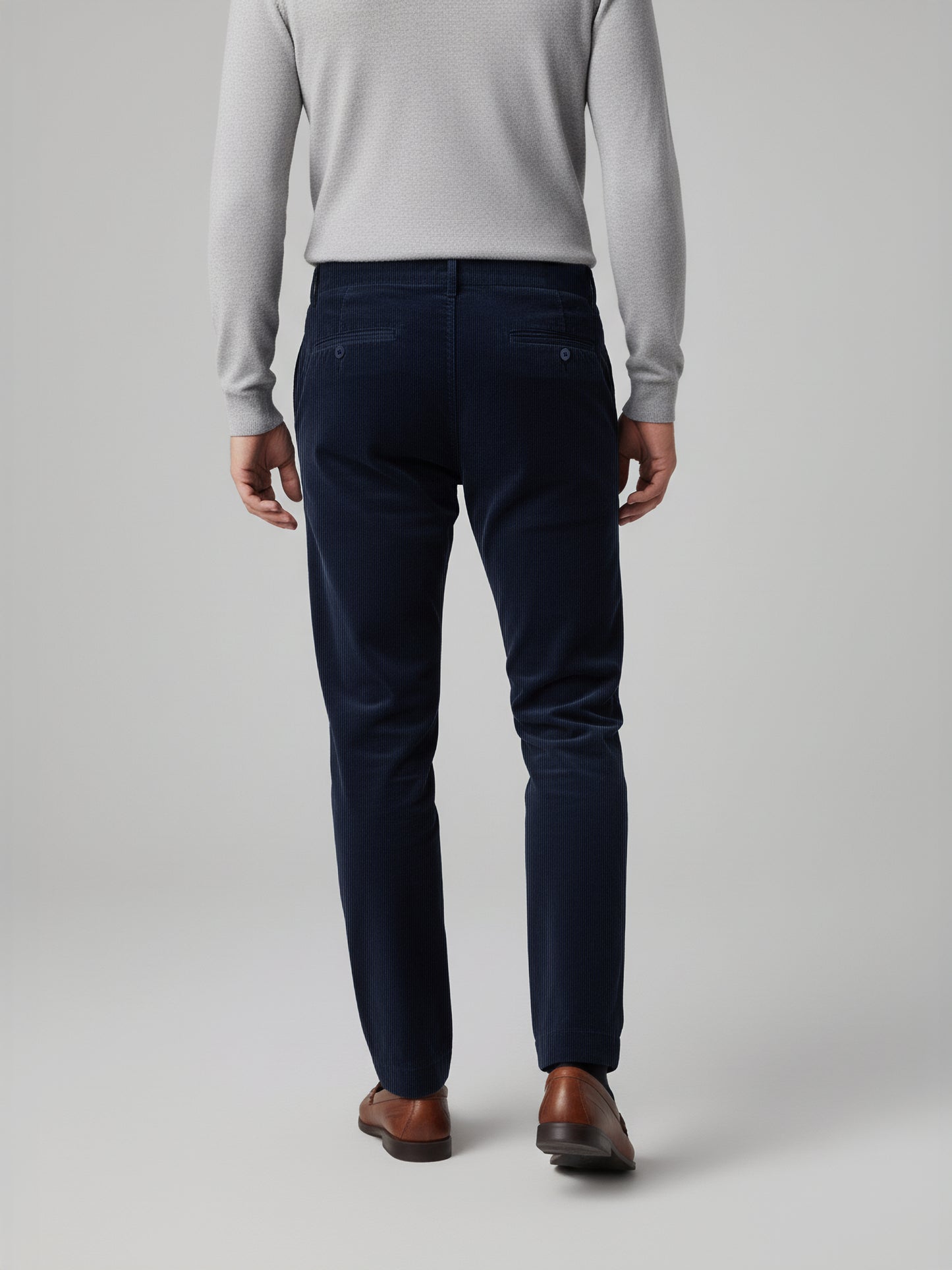 Celio* Men Blue Solid Straight Fit Cotton Trousers