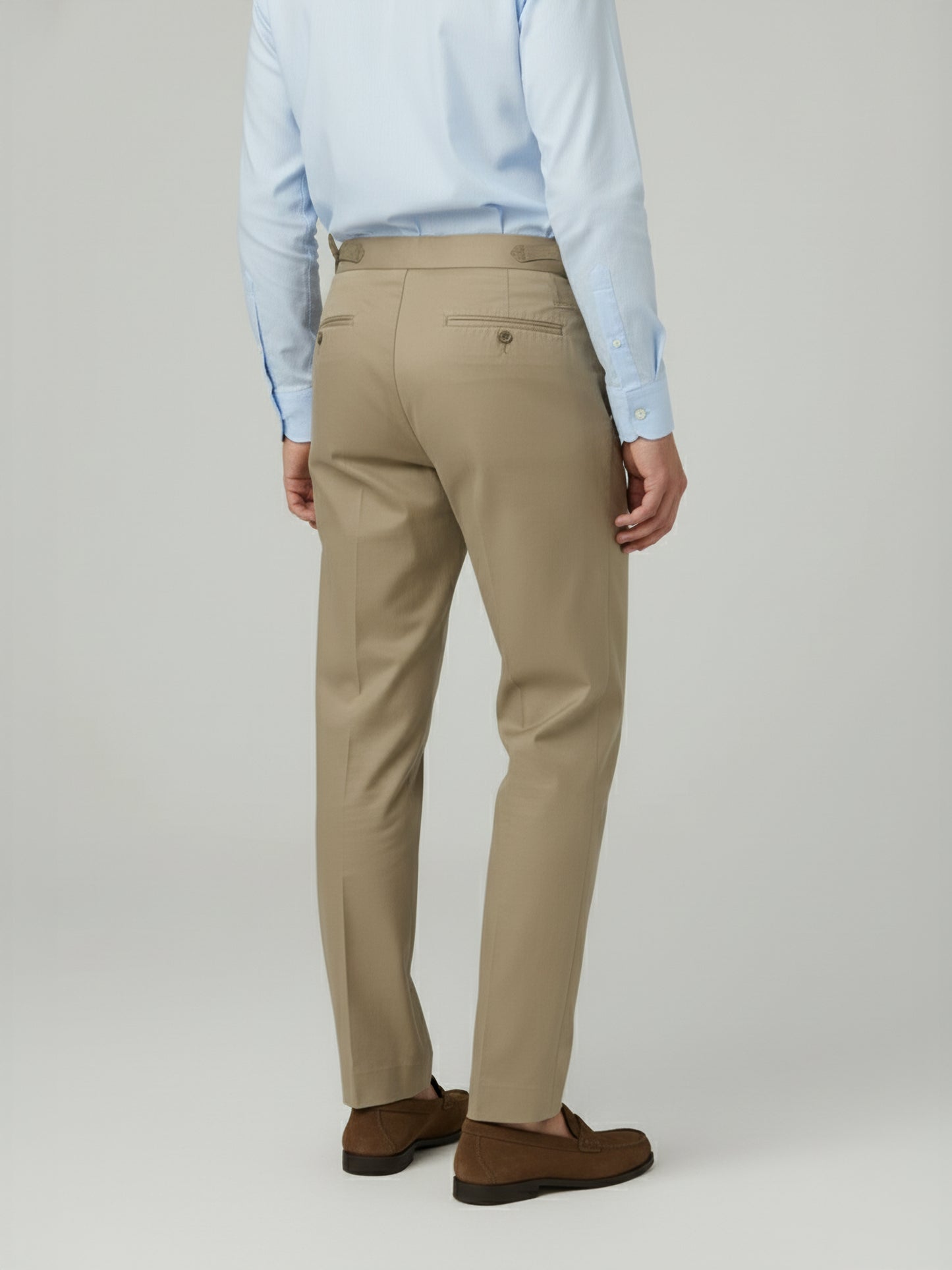 Celio* Men Beige Solid Slim Fit Cotton Trousers