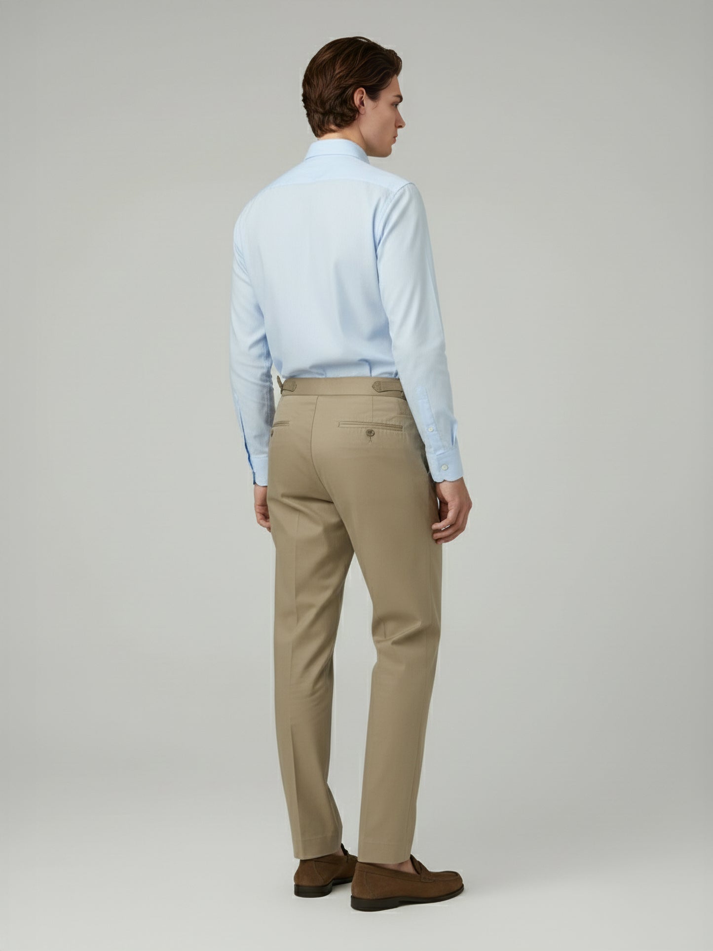 Celio* Men Beige Solid Slim Fit Cotton Trousers