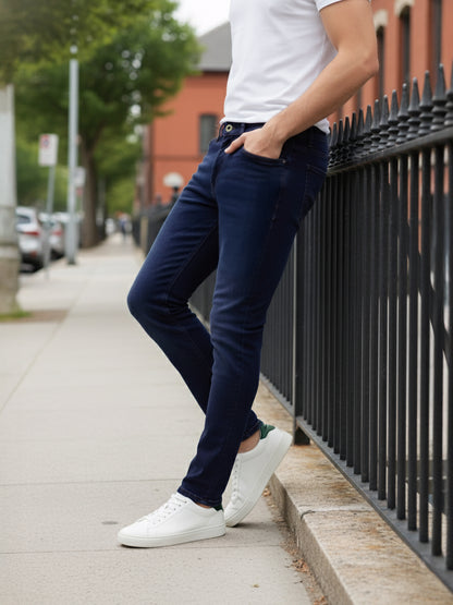 Celio* Men Blue Solid Slim Fit Cotton Jeans