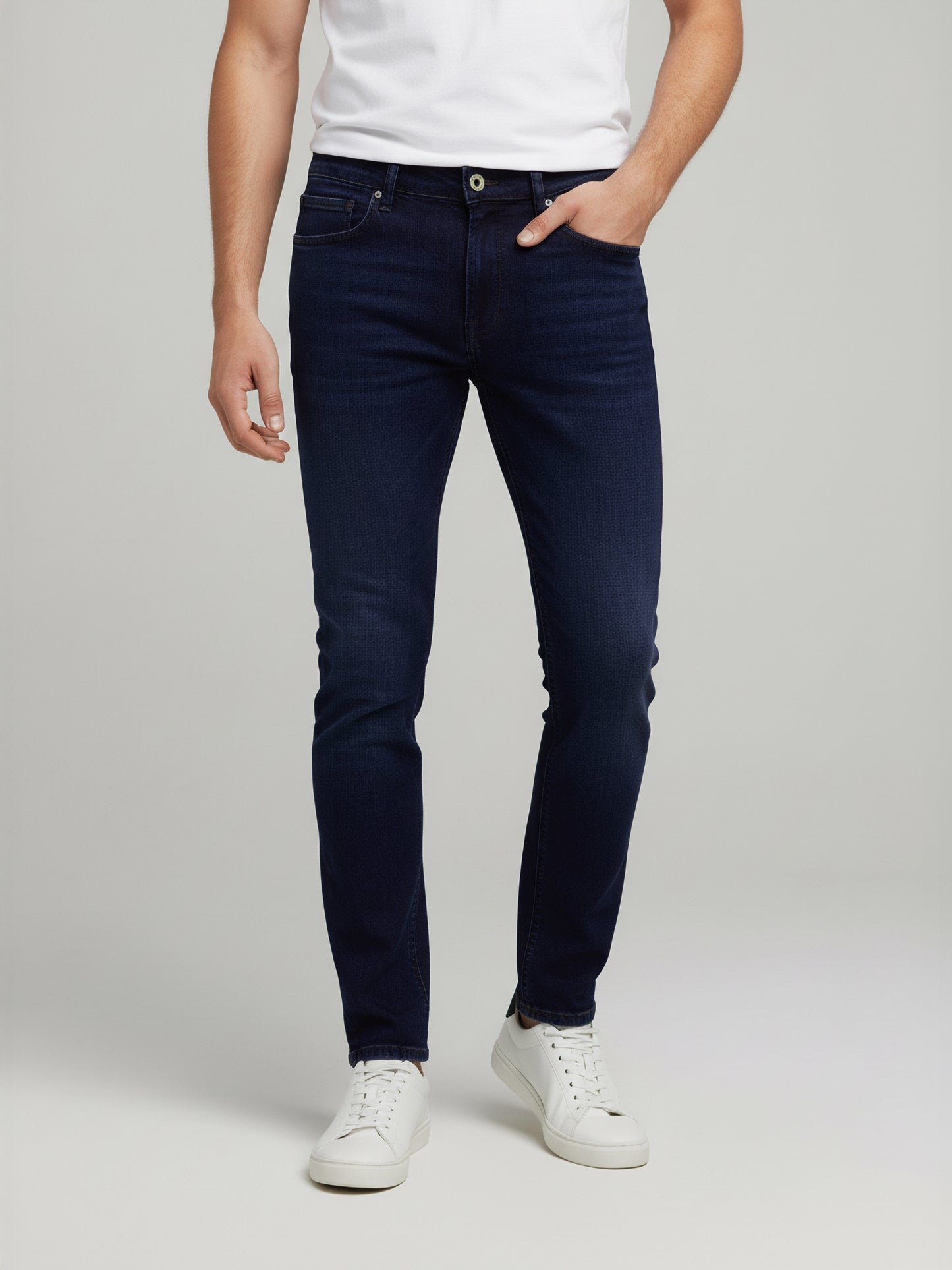 Celio* Men Blue Solid Slim Fit Cotton Jeans