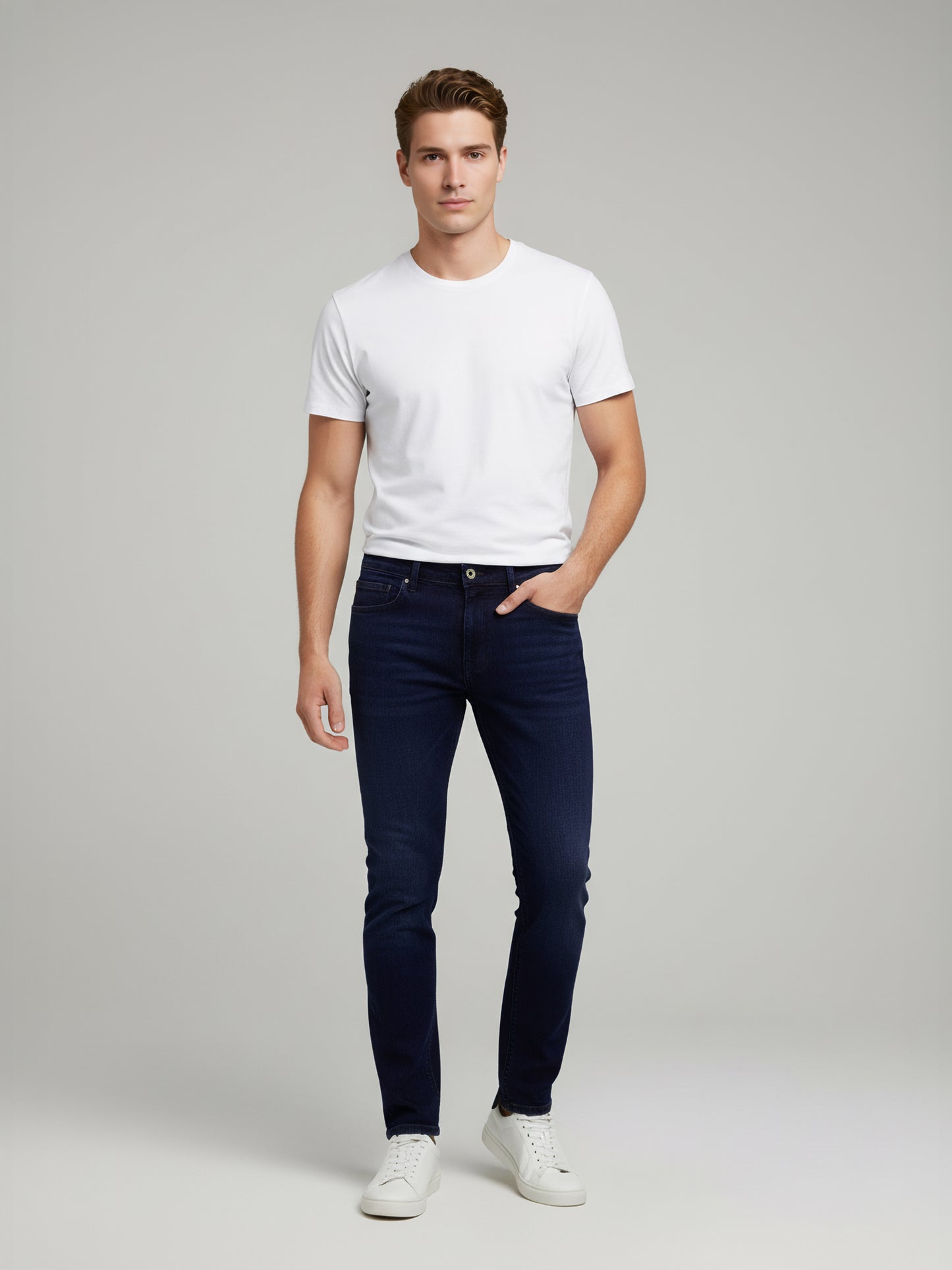 Celio* Men Blue Solid Slim Fit Cotton Jeans