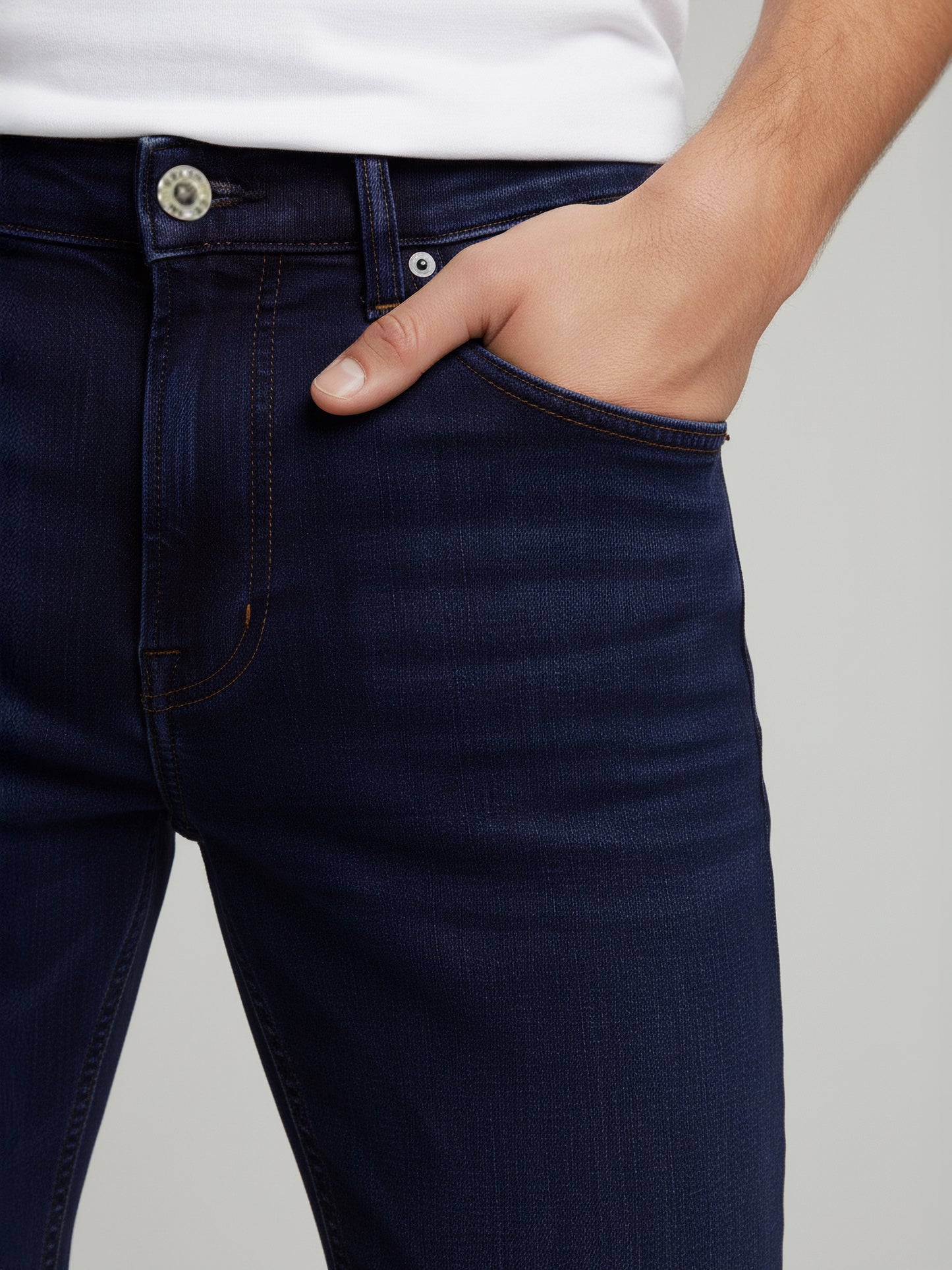 Celio* Men Blue Solid Slim Fit Cotton Jeans