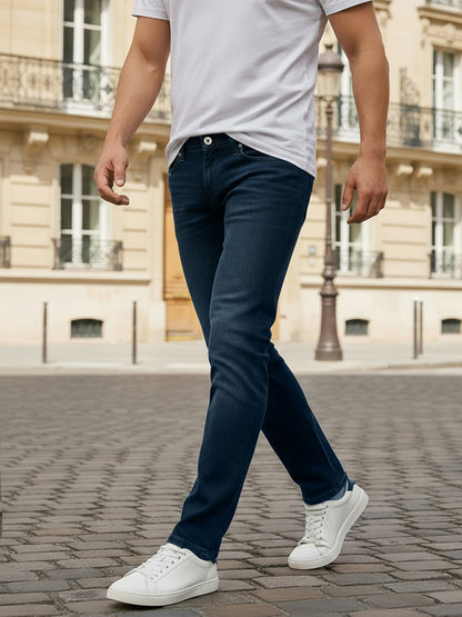 Celio* Men Blue Solid Slim Fit Cotton Jeans