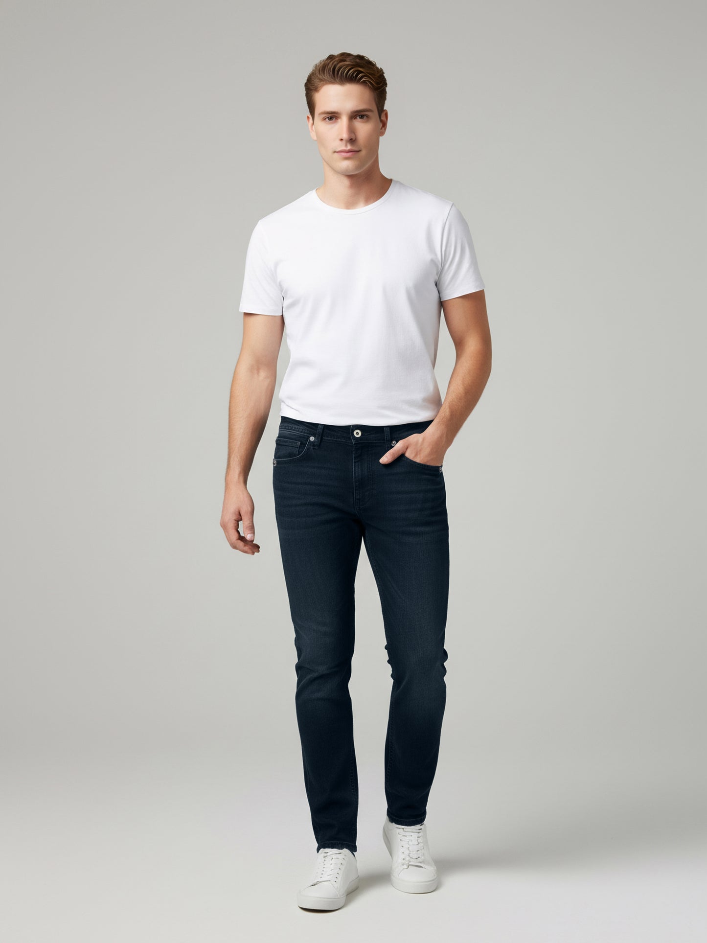 Celio* Men Blue Solid Slim Fit Cotton Jeans