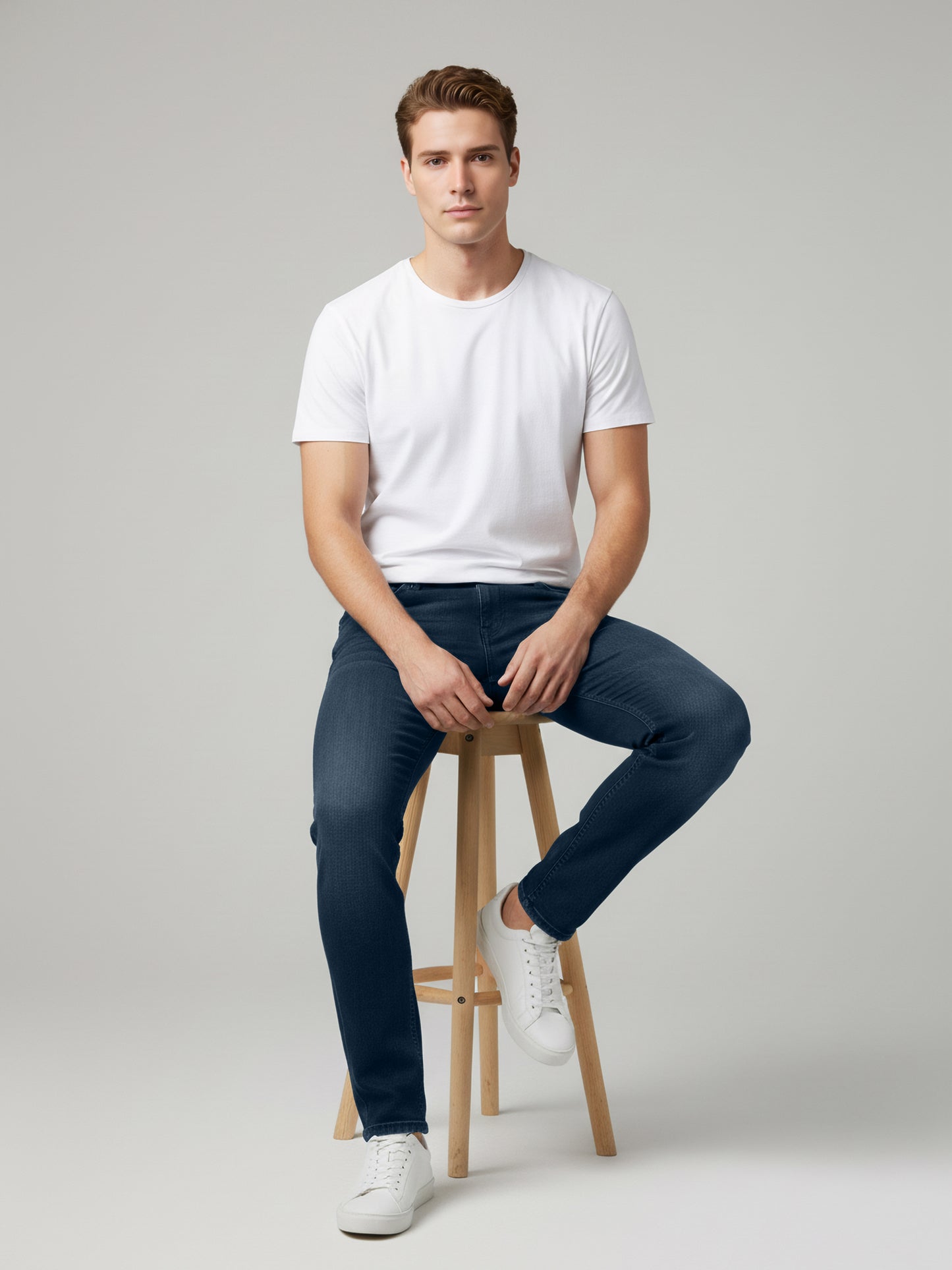 Celio* Men Blue Solid Slim Fit Cotton Jeans