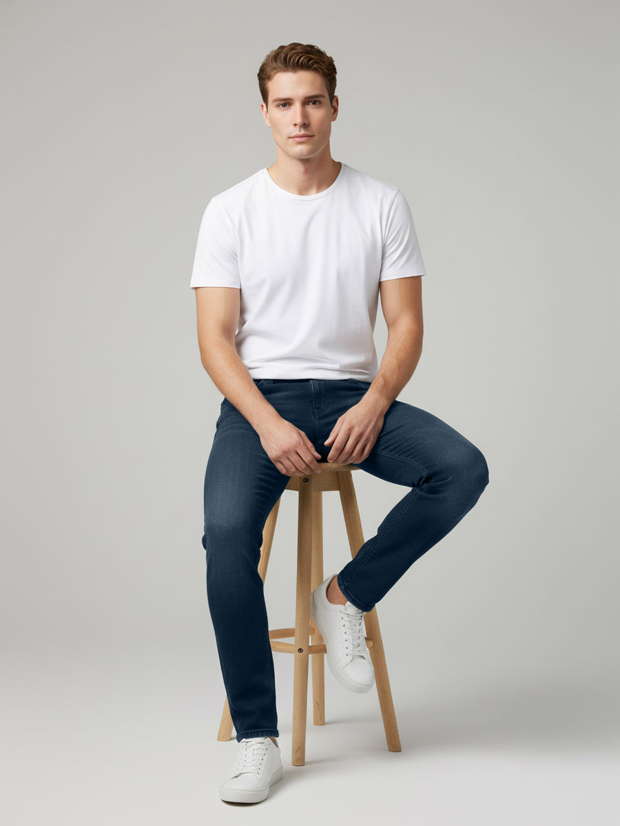 Celio* Cotton Solid Men Blue Slim Fit Jeans
