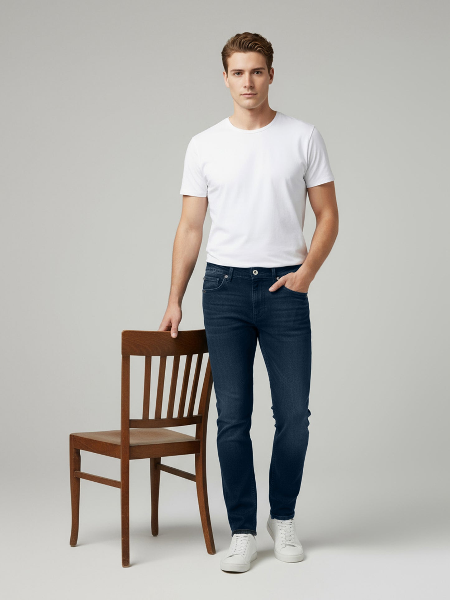Celio* Men Blue Solid Slim Fit Cotton Jeans