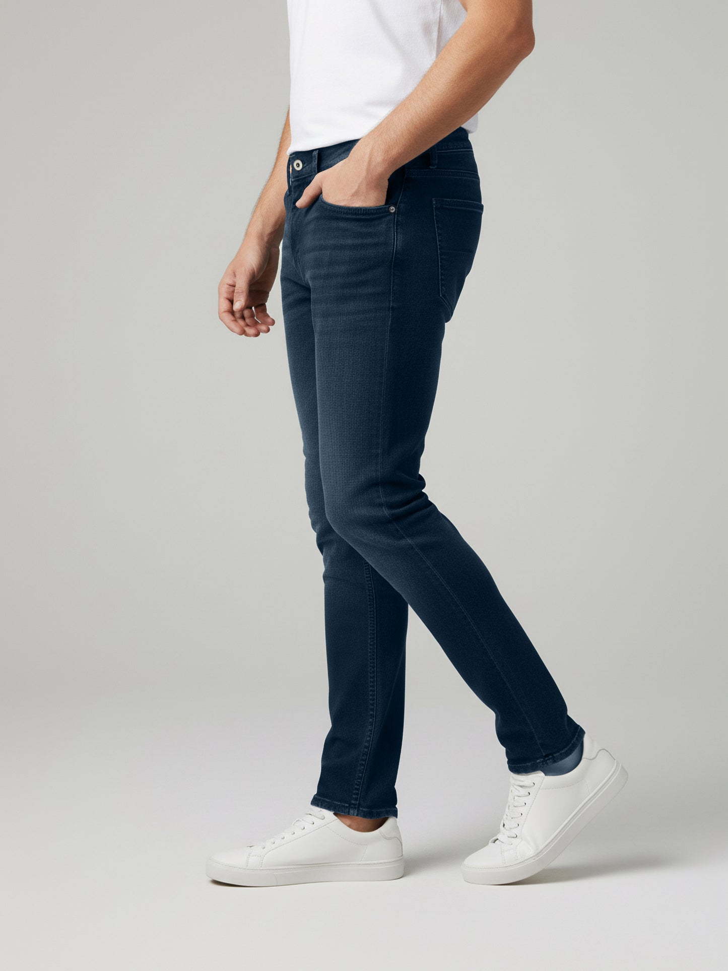 Celio* Men Blue Solid Slim Fit Cotton Jeans