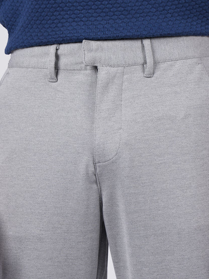Celio* Men Grey Solid Straight Fit Viscose Trousers