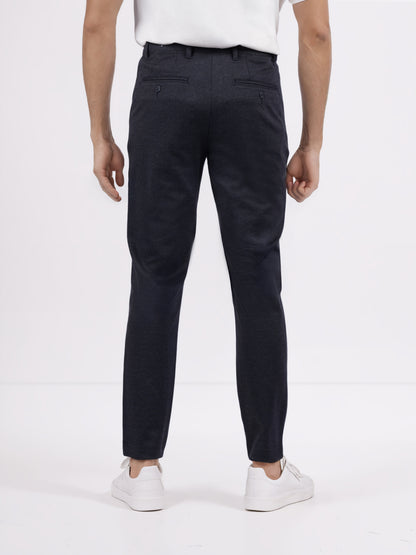 Celio* Men Black Solid Straight Fit Viscose Trousers