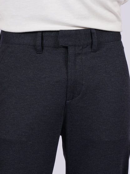 Celio* Men Black Solid Straight Fit Viscose Trousers