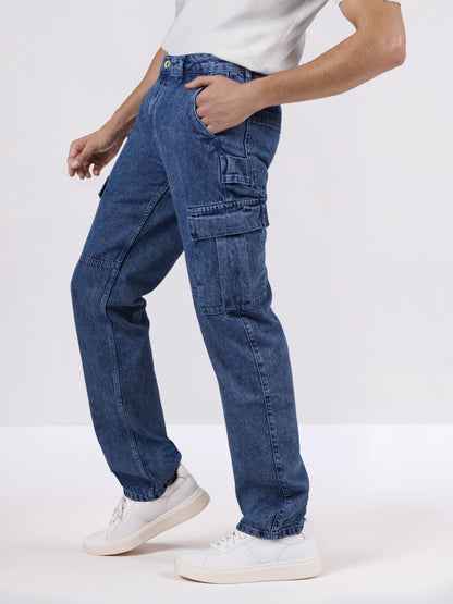 Celio* Men Blue Solid Loose Fit Cotton Jeans