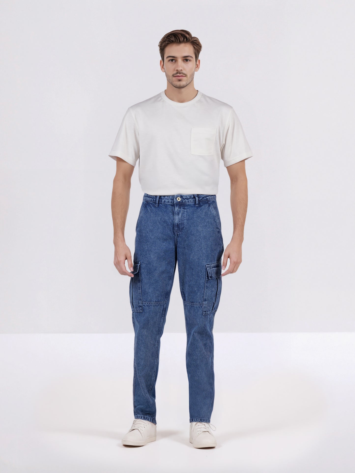 Celio* Men Blue Solid Loose Fit Cotton Jeans