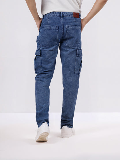 Celio* Men Blue Solid Loose Fit Cotton Jeans