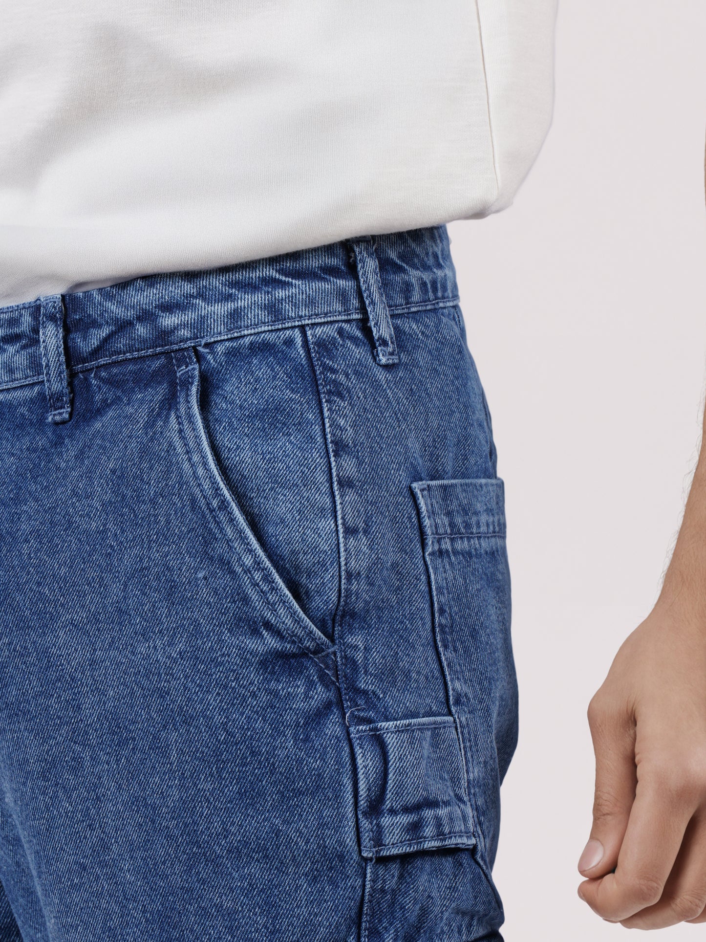 Celio* Men Blue Solid Loose Fit Cotton Jeans