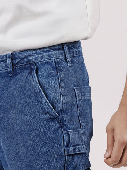 Celio* Men Blue Solid Loose Fit Cotton Jeans