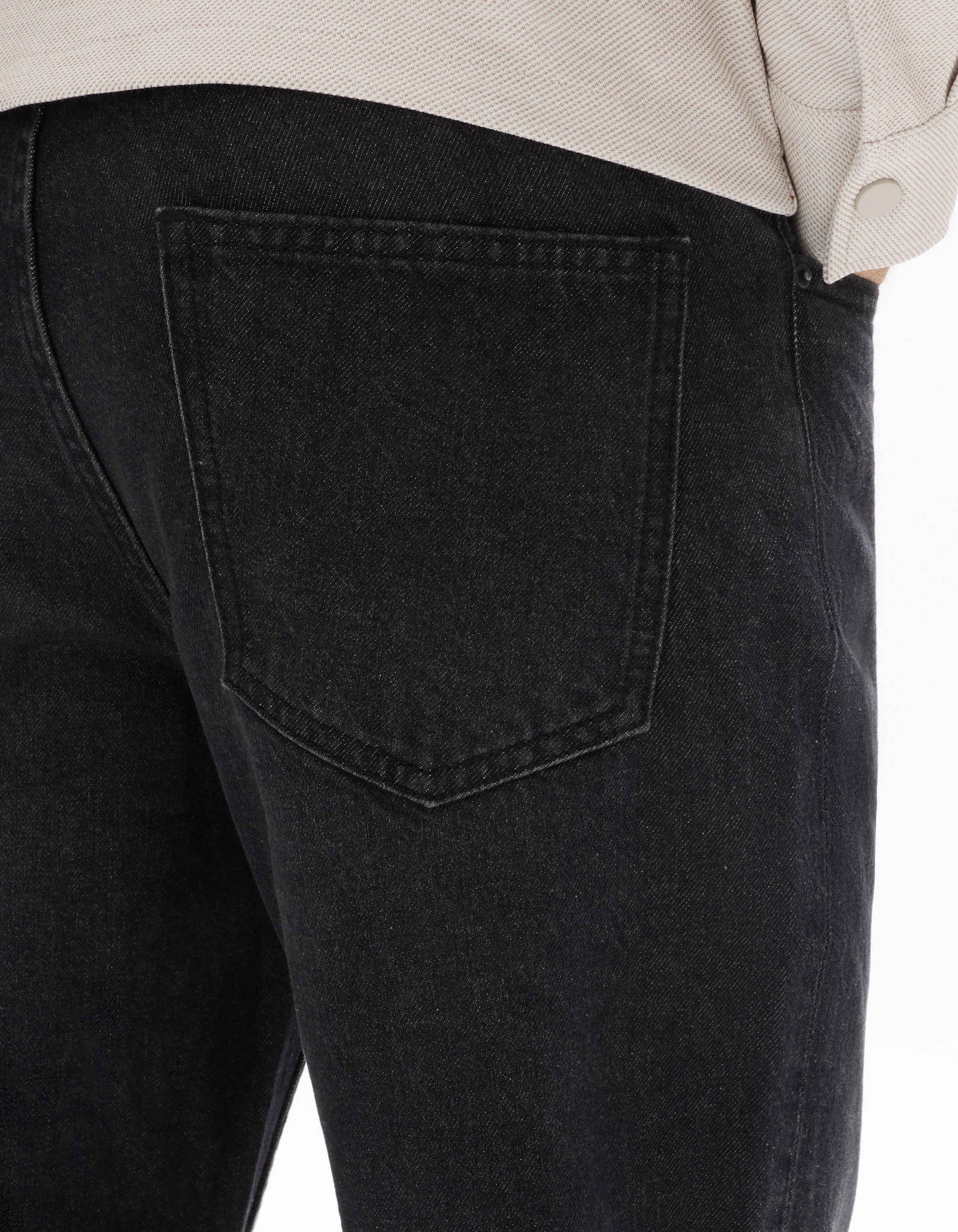 Celio* Men Solid Loose Fit-100% Cotton Jean-Black