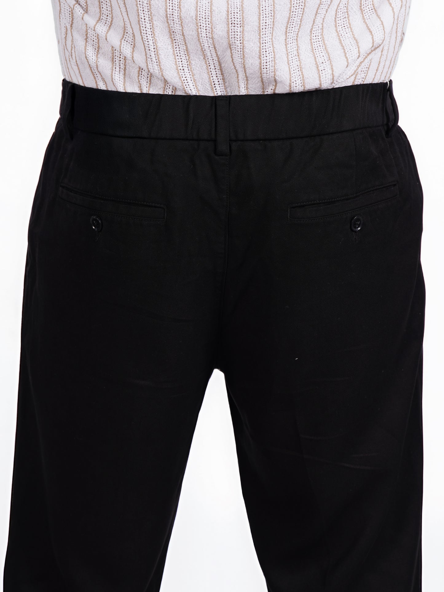 Celio* Men Black Straight Fit Viscose Rayon Tencel Trouser