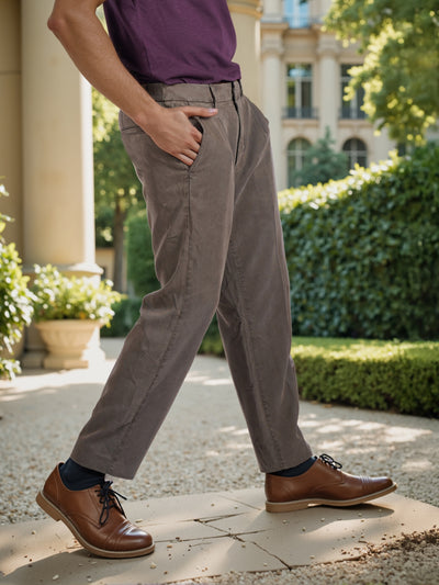 Celio* Men Olive Straight Fit Viscose Rayon Tencel Trouser